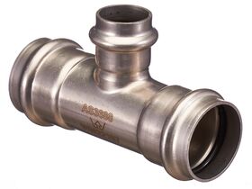 >B< Press Stainless Steel Reducing Tee 35mm x 22mm x 35mm