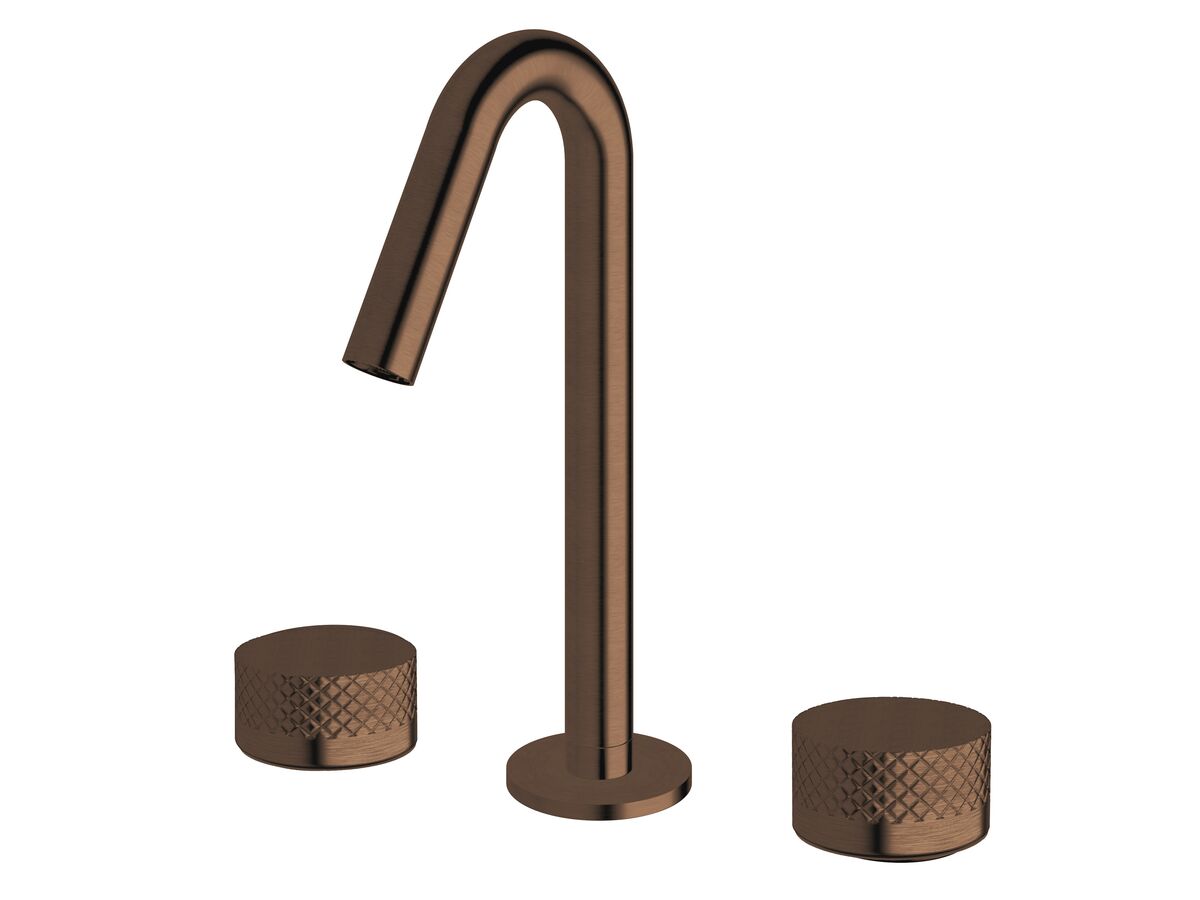 Sussex Pure Basin Set with Diamond Textured Handles PVD Brushed Bronze (5 Star)