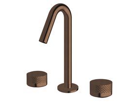Sussex Pure Basin Set with Diamond Textured Handles PVD Brushed Bronze (5 Star)