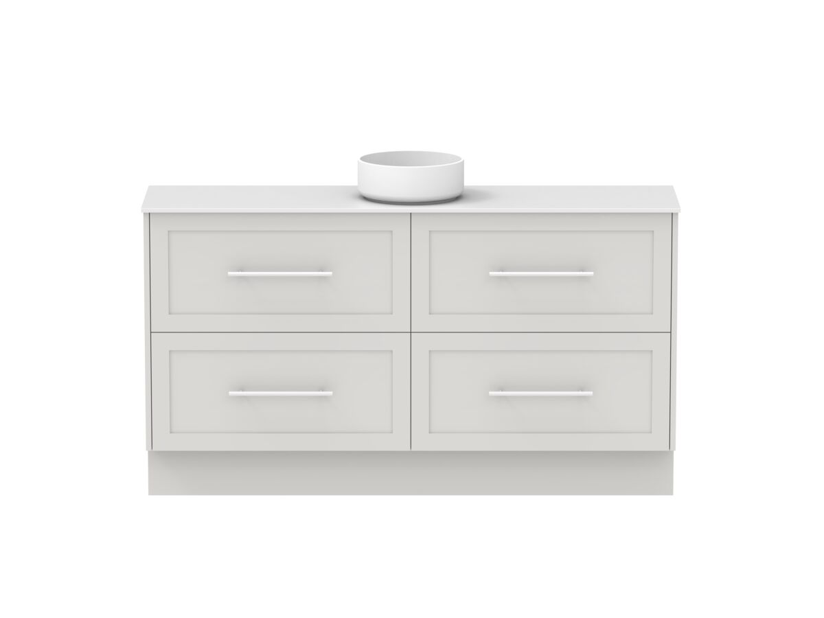 Hero - Kado Lux Ensuite All Drawer Twin 1500mm Floor Mount Centre Basin 12mm Durasein Top