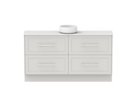 Hero - Kado Lux Ensuite All Drawer Twin 1500mm Floor Mount Centre Basin 12mm Durasein Top