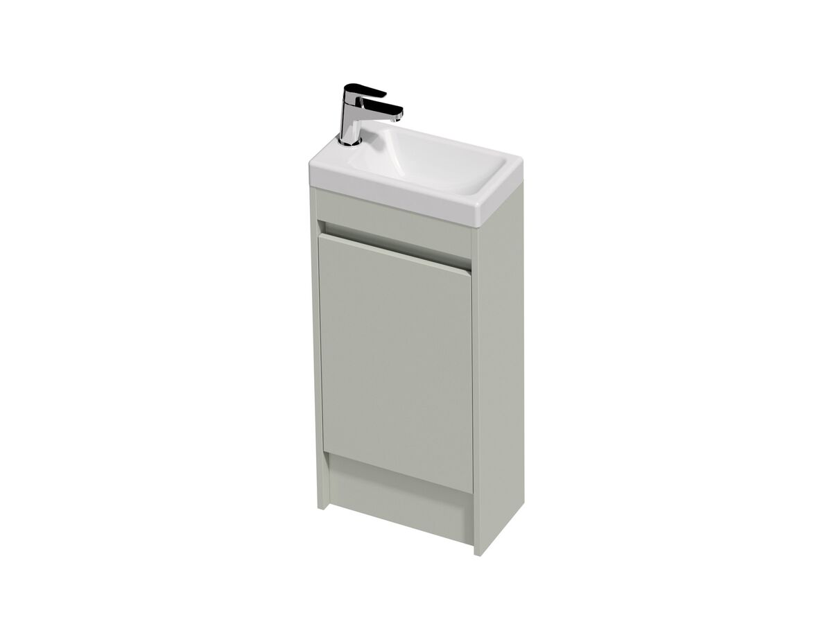 Posh Domaine Mini 400 1 Door Floor Standing Colour Console Top Gloss White
