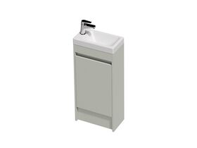 Posh Domaine Mini 400 1 Door Floor Standing Colour Console Top Gloss White