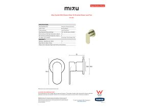 Specification Sheet - Mizu Soothe MK2 Shower Mixer Kit Brushed Brass Lead Free