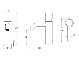 Sussex Pure Basin Mixer Tap Curved Spout (5 Star)