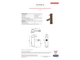 Specification Sheet - Sussex Scala Bidet Mixer PVD Brushed Bronze Lead Free