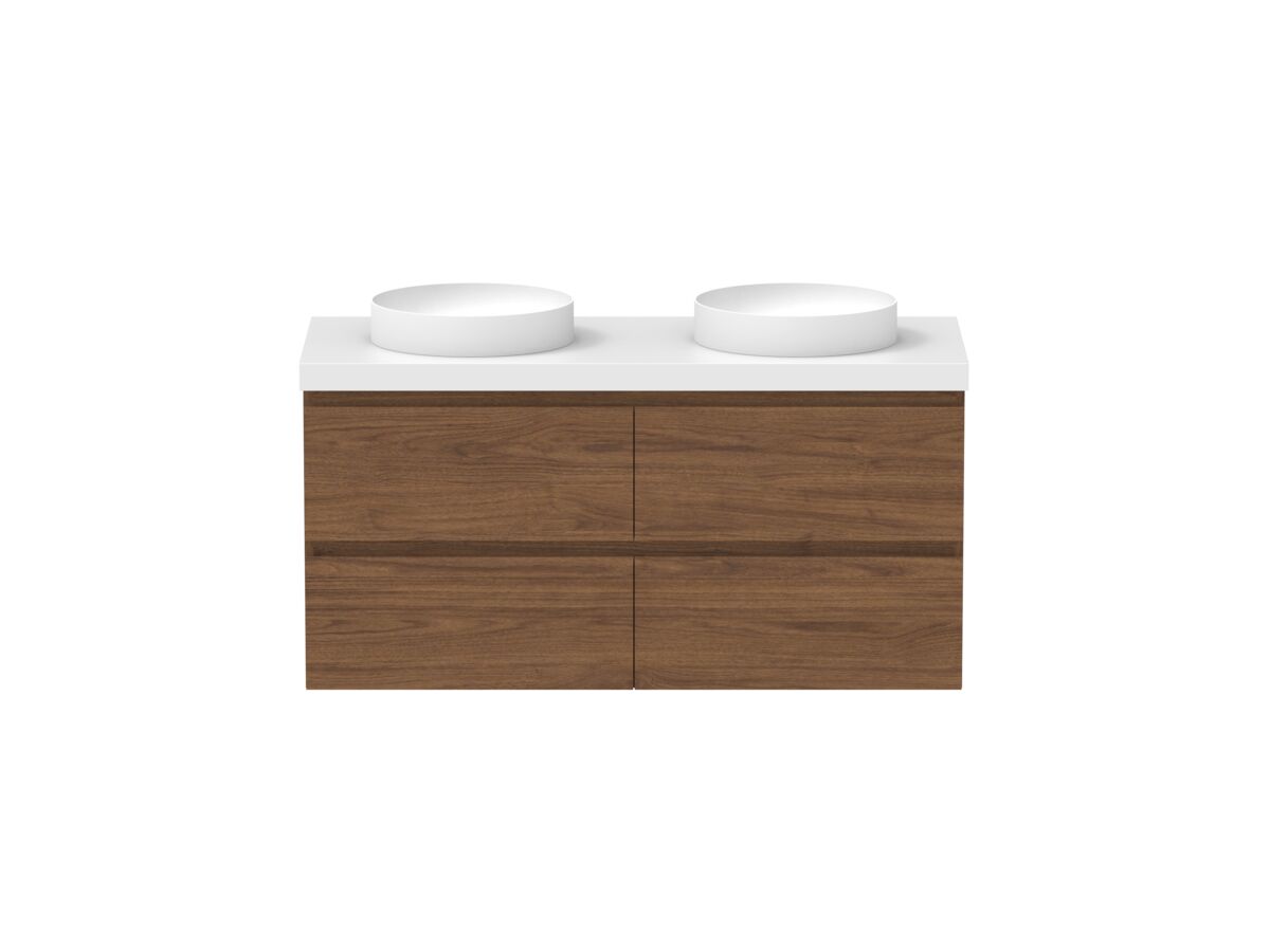 Hero - Posh Domaine 1200mm Wall Hung Twin Vanity Unit All-Drawer Double Bowl 50mm Top