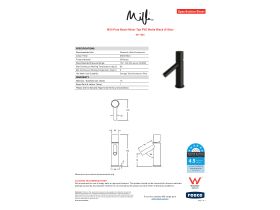 Specification Sheet - Milli Pure Basin Mixer Tap PVD Matte Black (6 Star)