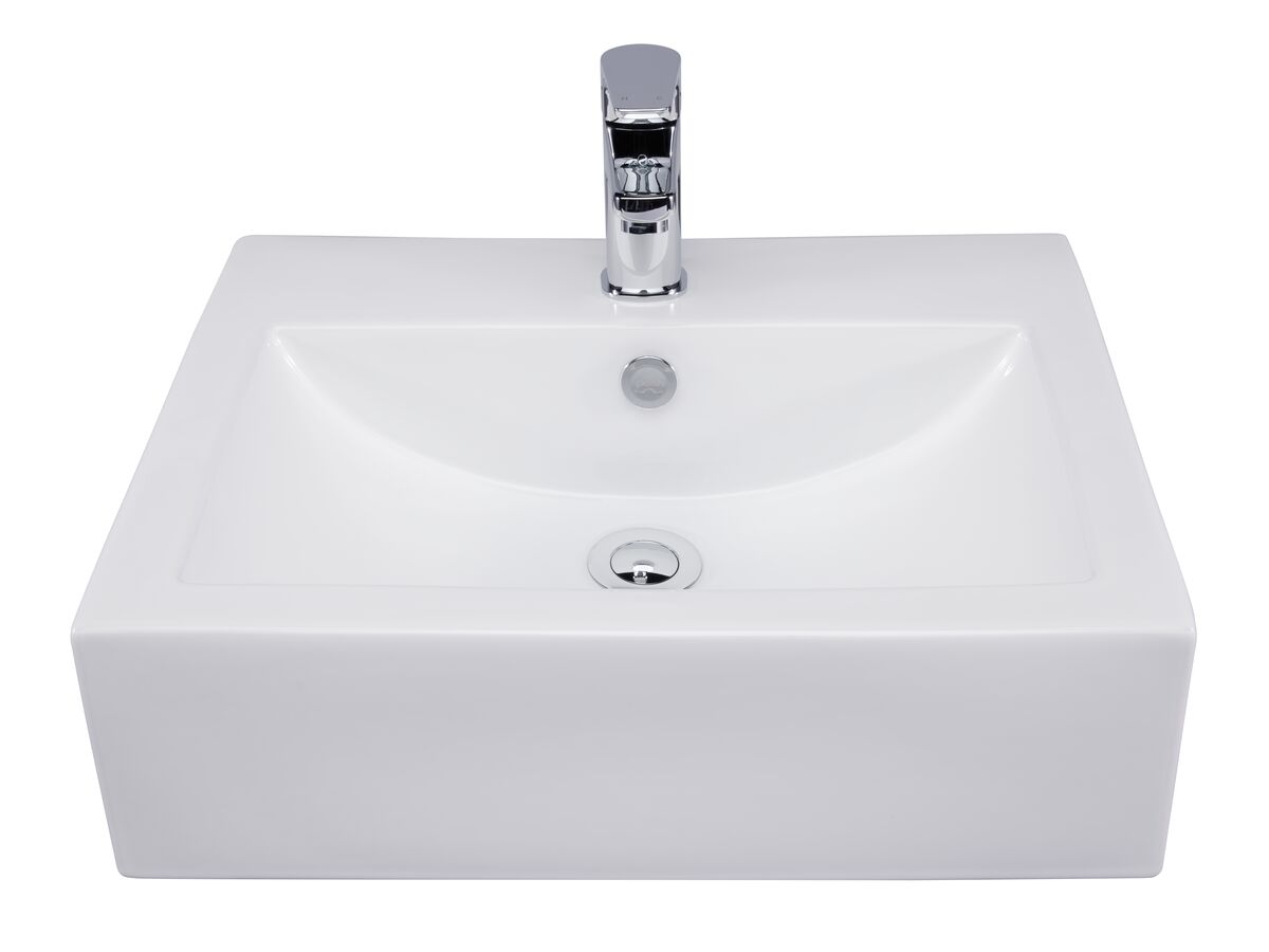 Posh Solus Wall Basin Only 510 x 410 1 Taphole White