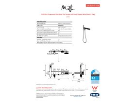 Specification Sheet - Milli Etch Progressive Bath Mixer Tap System with Handshower Matte Black (3 Star)