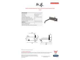 Specification Sheet - Milli Etch Wall Basin/Bath Mixer Tap Set Square Kit Brushed Gunmetal (6 Star)