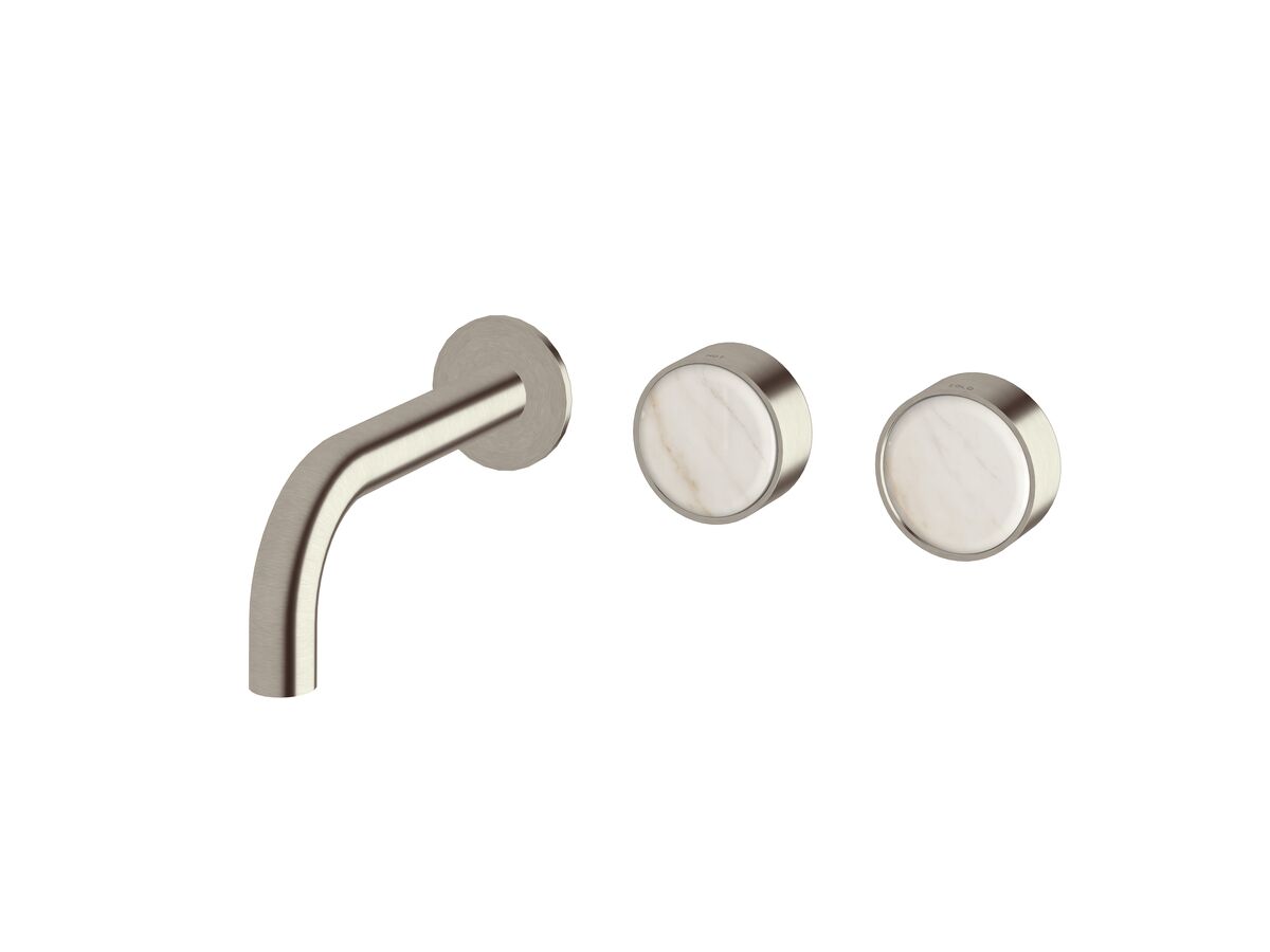 Supporting Image - Sussex Pure Elemental Wall Basin Hostess System 160mm PVD Brushed Nickel (3 Star) Lead Free with Aurora Insert