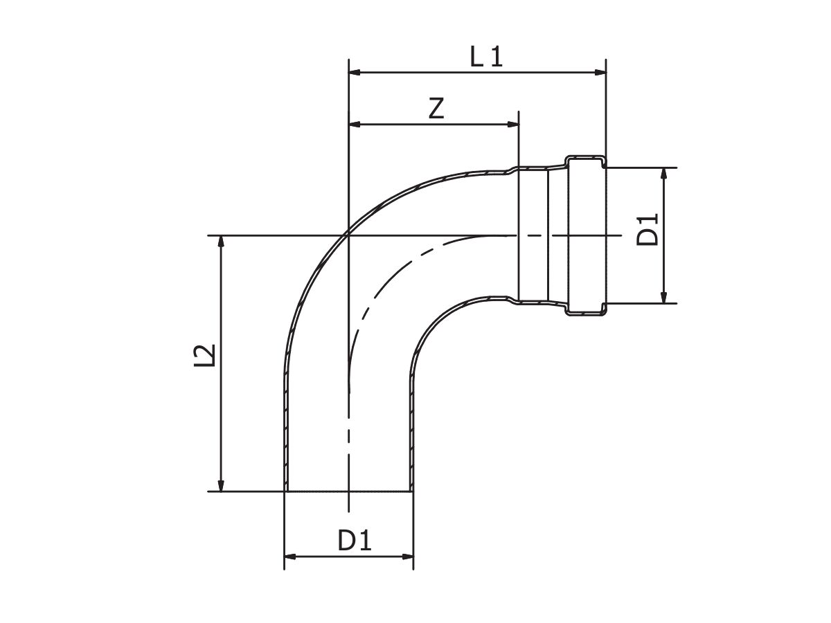 >B< Press XL Elbow 90 Degree M&F