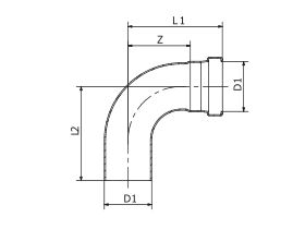 >B< Press XL Elbow 90 Degree M&F