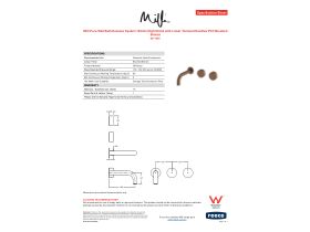 Specification Sheet - Milli Pure Wall Bath Hostess System 160mm Right Hand with Linear Textured Handles PVD Brushed Bronze