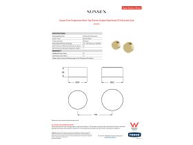 Specification Sheet - Sussex Pure Progressive Mixer Tap Diverter System Right Hand PVD Brushed Gold