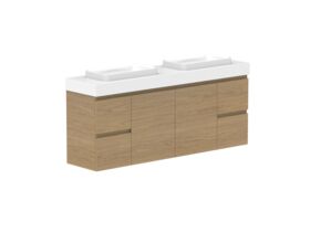 Supporting Image - Posh Domaine 1500mm Ensuite Wall Hung Vanity Unit Double Bowl 90mm Top