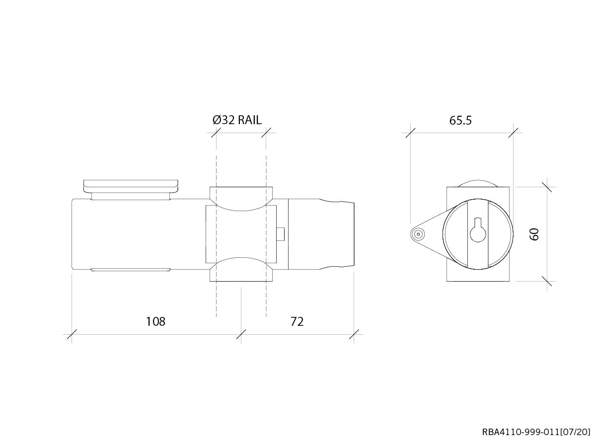 Enda Slider to suit 32mm Rail Chrome