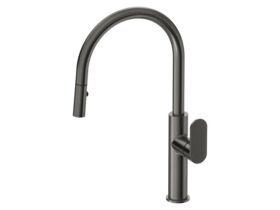 Hero - Mizu Soothe MK2 Gooseneck Pull Out Sink Mixer Curved Brushed Gunmetal (5 Star)