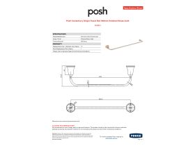 Specification Sheet - Posh Canterbury Single Towel Rail 900mm Polished Brass Gold
