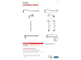 Technical Guide - Posh Curved Horizontal Shower Arm 450mm Chrome