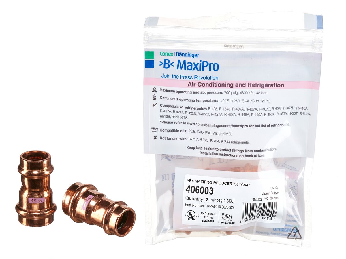 >B< Maxipro Reducer 7/8" x 3/4" Bag of 2