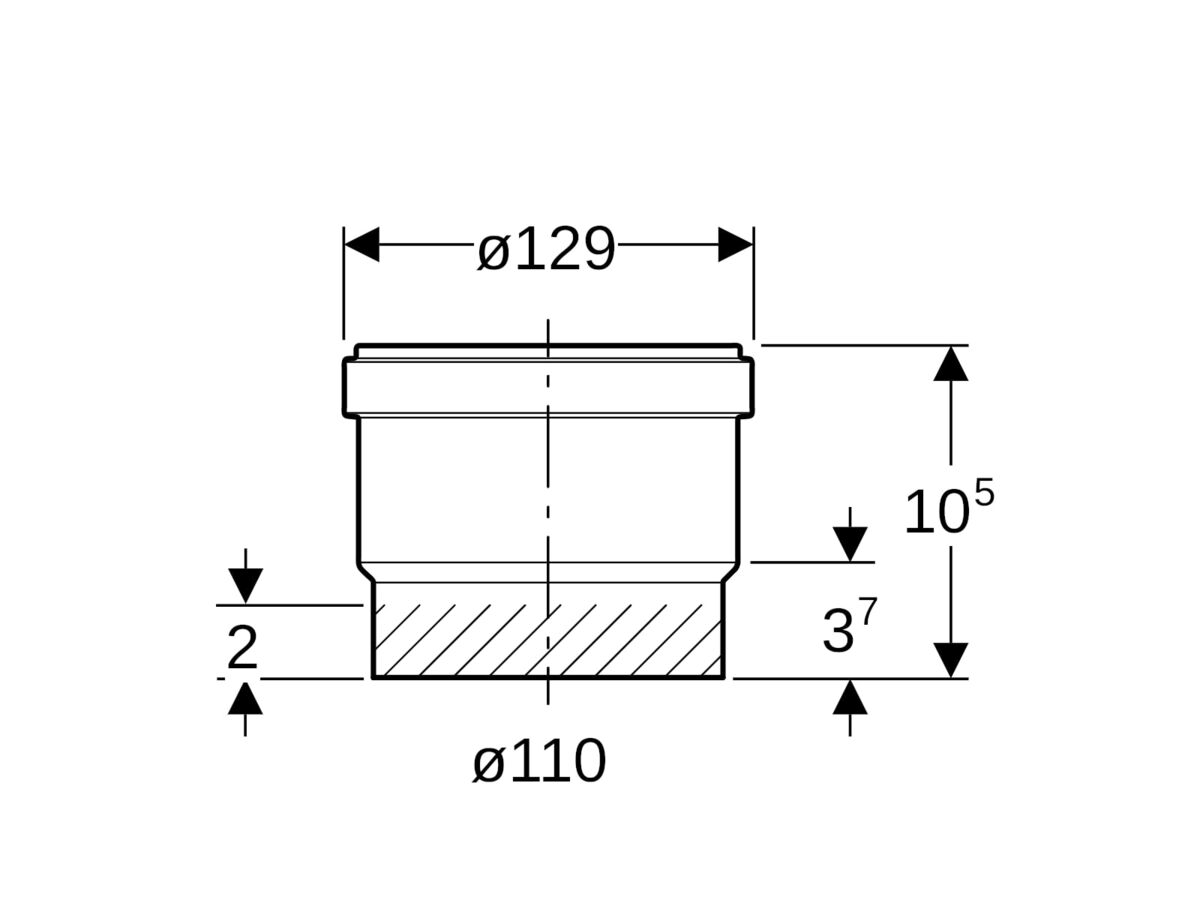 Geberit Lip Seal Socket Universal (Butt & EF) Weld 110mm