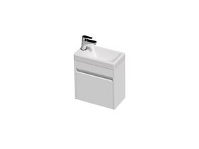 Posh Domaine Mini 400 1 Door Wall Hung White Console Top Gloss White