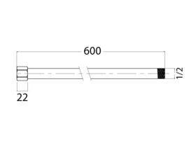 Posh Vertical (Ceiling) Shower Arm & Cover 600mm Chrome