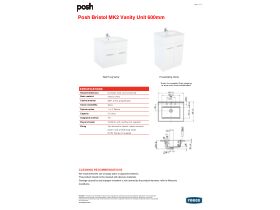 Technical Guide - Posh Bristol MK2 600mm Vanity Unit Centre Bowl