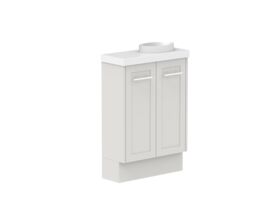 Supporting Image - Kado Lux Petite Vanity Unit Floor Mount 600mm Right Bowl 50mm Top (Basin Included)