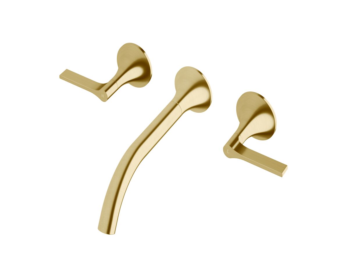Sussex Oria Wall Basin Set 215mm PVD Brushed Gold (5 Star)
