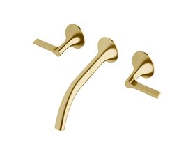 Sussex Oria Wall Basin Set 215mm PVD Brushed Gold (5 Star)