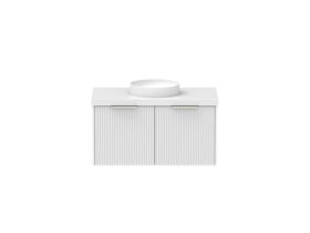 Supporting Image - Kado Neue Fluted Square All Drawer 900mm Wall Hung Vanity with Centre Basin 50mm Top Ultra White