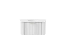 Supporting Image - Kado Neue Fluted Double Curve 900mm Wall Hung Vanity Centre Basin Matte White Ceramic Top Ultra White