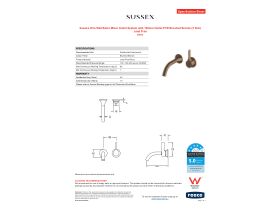 Specification Sheet - Sussex Oria Wall Basin Mixer Outlet System with 165mm Outlet PVD Brushed Bronze (5 Star) Lead Free
