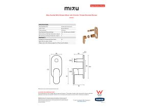 Specification Sheet - Mizu Soothe MK2 Shower Mixer with Diverter Trimset Brushed Bronze