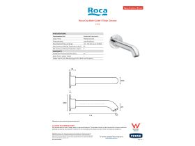 Specification Sheet - Roca Ona Bath Outlet 175mm Chrome