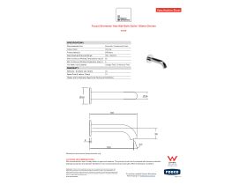 Specification Sheet - Faucet Strommen Vara Wall Bath Outlet 150mm Chrome (6 Star) Lead Free