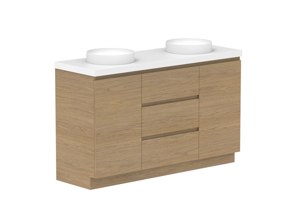 Supporting Image - Posh Domaine Plus Hamper 1500 Floor Mounted Double Bowl 50mm Top