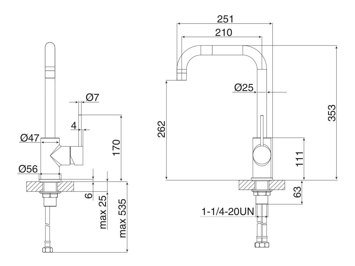 Milli Inox Sink Mixer Stainless Steel (5 Star)