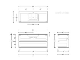 Posh Domaine All-Drawer Twin 1200 Single Wall Hung Ceramic