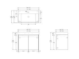 Roca Ona Vanity All Door Centre Bowl 800mm