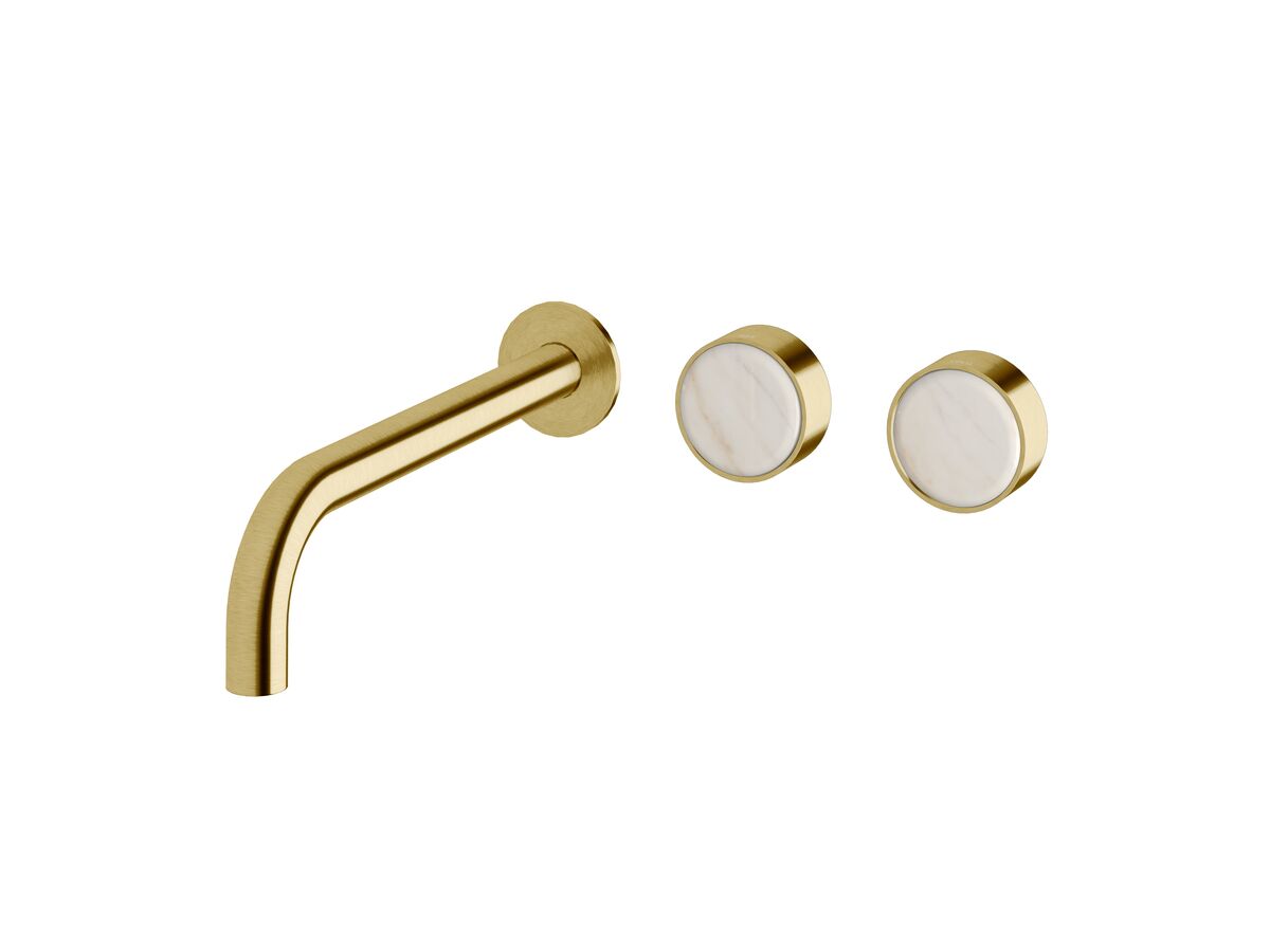 Supporting Image - Sussex Pure Elemental Wall Bath Hostess System 250mm PVD Brushed Gold with Aurora Insert
