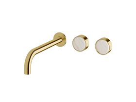 Supporting Image - Sussex Pure Elemental Wall Bath Hostess System 250mm PVD Brushed Gold with Aurora Insert