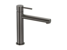 Mizu Drift Mid Basin Mixer Straight Spout Brushed Gunmetal (6 Star)