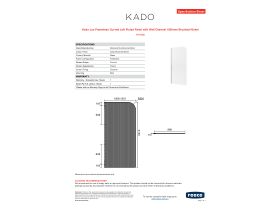 Specification Sheet - Kado Lux Frameless Curved Left Fluted Panel with Wall Channel 1000mm Brushed Nickel