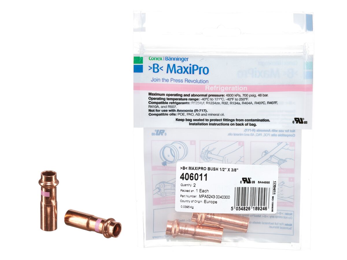 >B< Maxipro Bush 1/2" x 3/8" Bag of 2