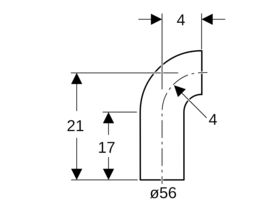 Geberit Long Radius Bend 56mm x 90 Degree