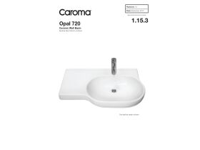 Technical Guide - Caroma Opal Wall Basin Right Hand Shelf without Overflow 1 Taphole 720mm White
